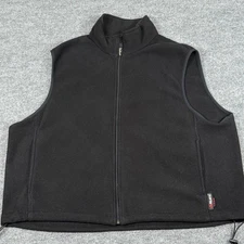 Woolrich Mens 2XL Black Polartec Fleece Vest Full Zip Outdoor Gorpcore