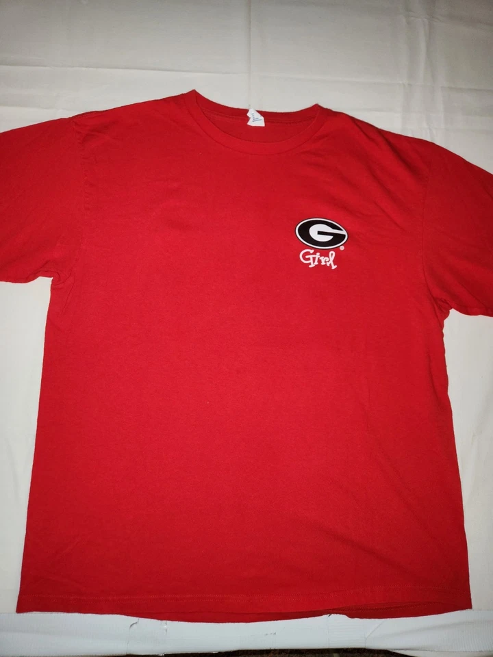Lifes A Beach Georgia Girl Red T-Shirt Size XLarge Women’s UGA Measuring 44"×28" - Image 3 of 4