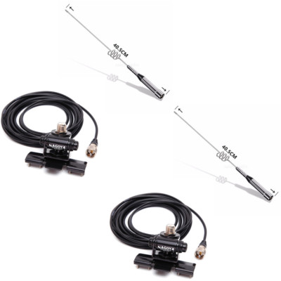 2PCS NL-77H 144/430MHz Dual Band Car Radio Antenna RB-400 Clip 5M Cable