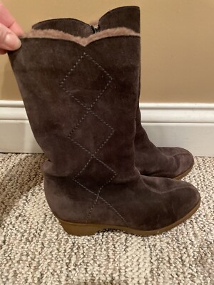 Ara Leder Futter Echt Biberlamm Leather Boots Shearling Lined Ladies Sz 5.5
