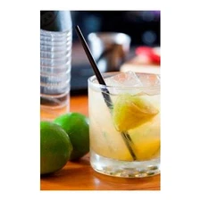 BAR COCKTAIL SLIM  STRAW/ SIP STIRRER BLACK 5"  (1,000) FREE SHIPPING US ONLY