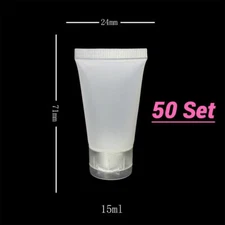 15 ml Frosted Clear Plastic Portable Travel Squeeze Bottles (50 pcs)