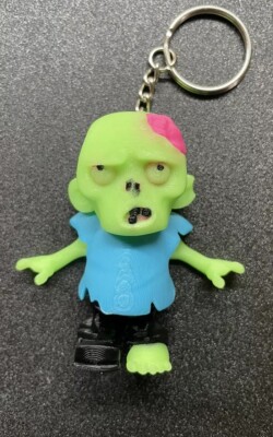 Zombie Glow In The Dark 3D Printed Articulated Halloween Fidget Keychain