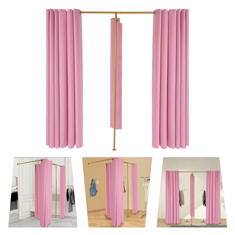 Vestidor doble rosa claro tienda de ropa esquina vestuario Foto 3 de 4