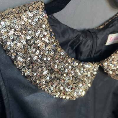 Faux Leather Dress Sequin Collar Laser Cut Detail | eBay Faux Leather Dress Sequin Collar Laser Cut Detail | eBay