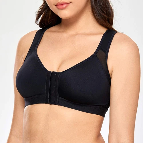 Women's Posture Corrector Bra Wireless Back Support Lift Up Front Closure Bra UK - Picture 13 of 24