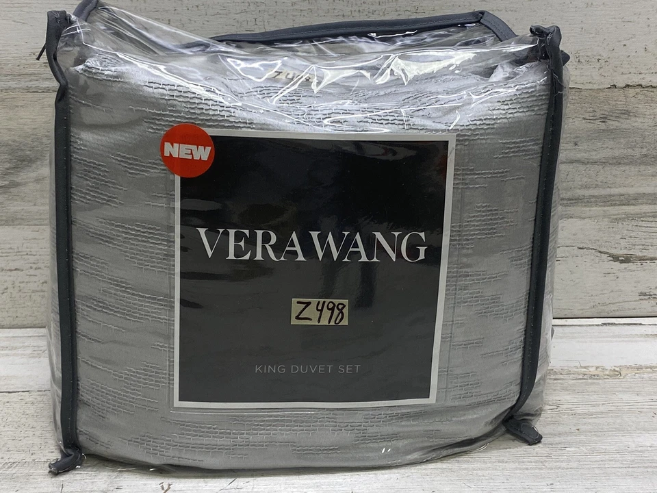 Juego de 3 fundas nórdicas Vera Wang Illusion gris rey con fundas Foto 4 de 4