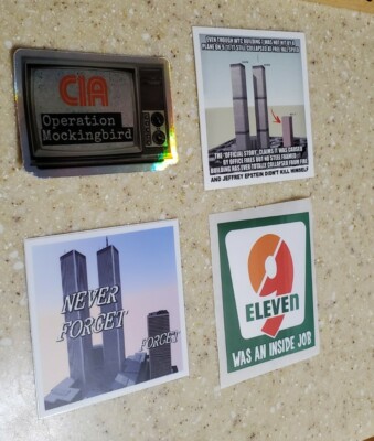September 11th Operation Mockingbird Stickers lot of 4 INFOWARS Inspired 9/11 