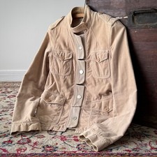 Vintage Emporio Armani Women s Utility Tan Velour Jacket Size 38 S