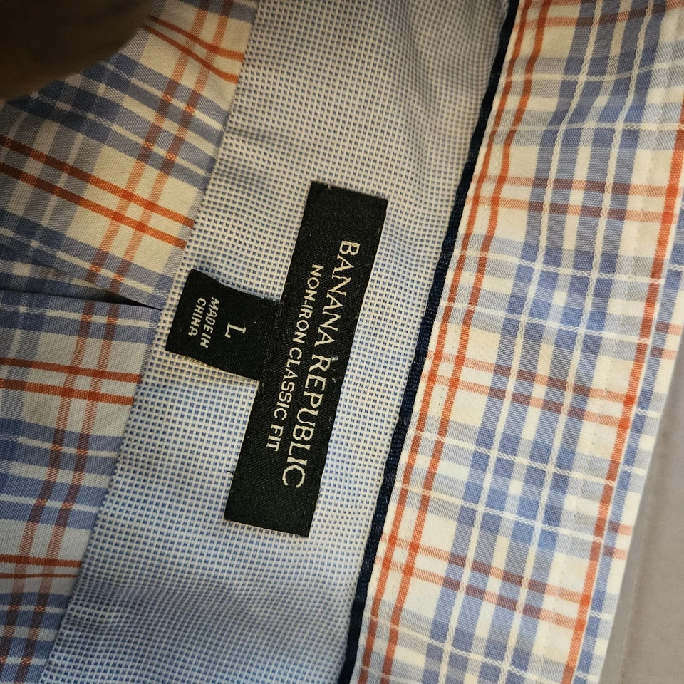 Banana Republic Shirt Mens Large Classic Fit Long-sleeve Checkerboard - Image 3 of 4