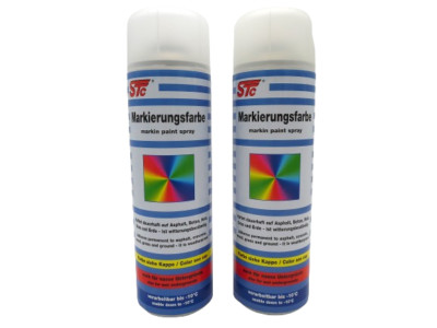 2x 500ml STC Markierungsfarbe Spray in BLAU, Markierungsspray, Farbspray
