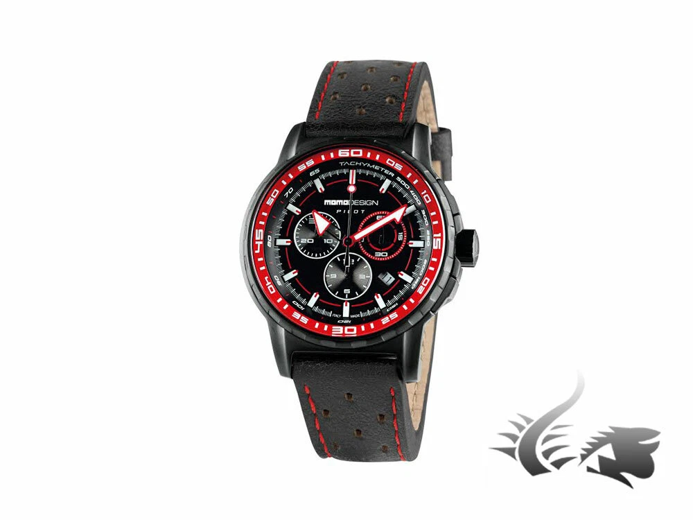 Orologio Momo Design Pilot Pro Crono Quarzo Quarzo 2164 12BKBK Nero Cintur