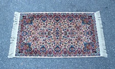 Vintage Antique Karastan Ivory Kirman 759 700 Wool Rug 3' x 5' (2'10" x 5') USA