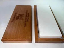 NEW Pride Abrasives USA Made CERAMIC 8000x Water Stone with CHERRY Wood  Box