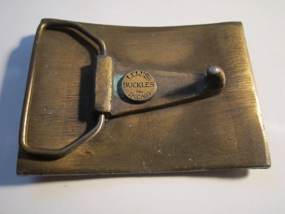 DE COLECCIÓN BUSTER MARRÓN Y TIGE HEBILLA DE CINTURÓN - LATÓN PESADO - GW-9 Foto 3 de 3