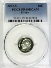 2002-S 10C Roosevelt Dime  PCGS PR69DCAM 90% Silver 22crc0422