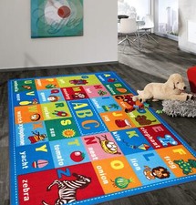 Kids Educational Learning Alphabet Symbols Non Skid non Slip Area Rug 5' X 7'