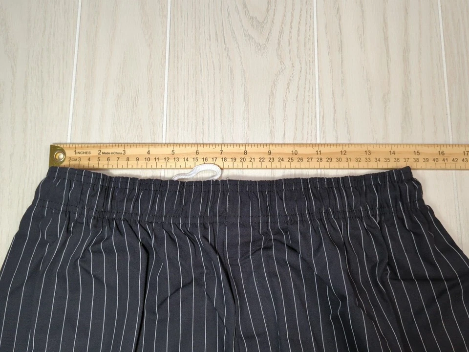 Uncommon Threads L Large fits XL black pinstripe chef pants - Image 4 of 4