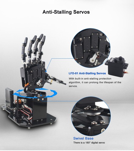 Open Source Bionic Robot Hand Right Hand Five Fingers uHand2.0 for STM32 Version - Picture 5 of 8