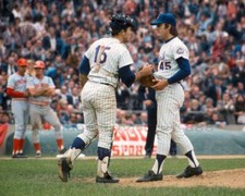 Jerry Grote, Tug McGraw, and Pete Rose Photo Print Poster 1973 NY Mets Playoffs