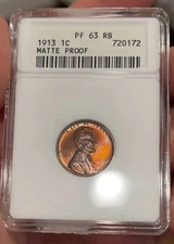 1913 Matte Proof Lincoln ~ Soapbox ANACS PR63RB ~ Undergraded and Deeply Toned!