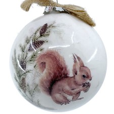 Squirrel Ornament Decoupage Boxed Holiday Decoration