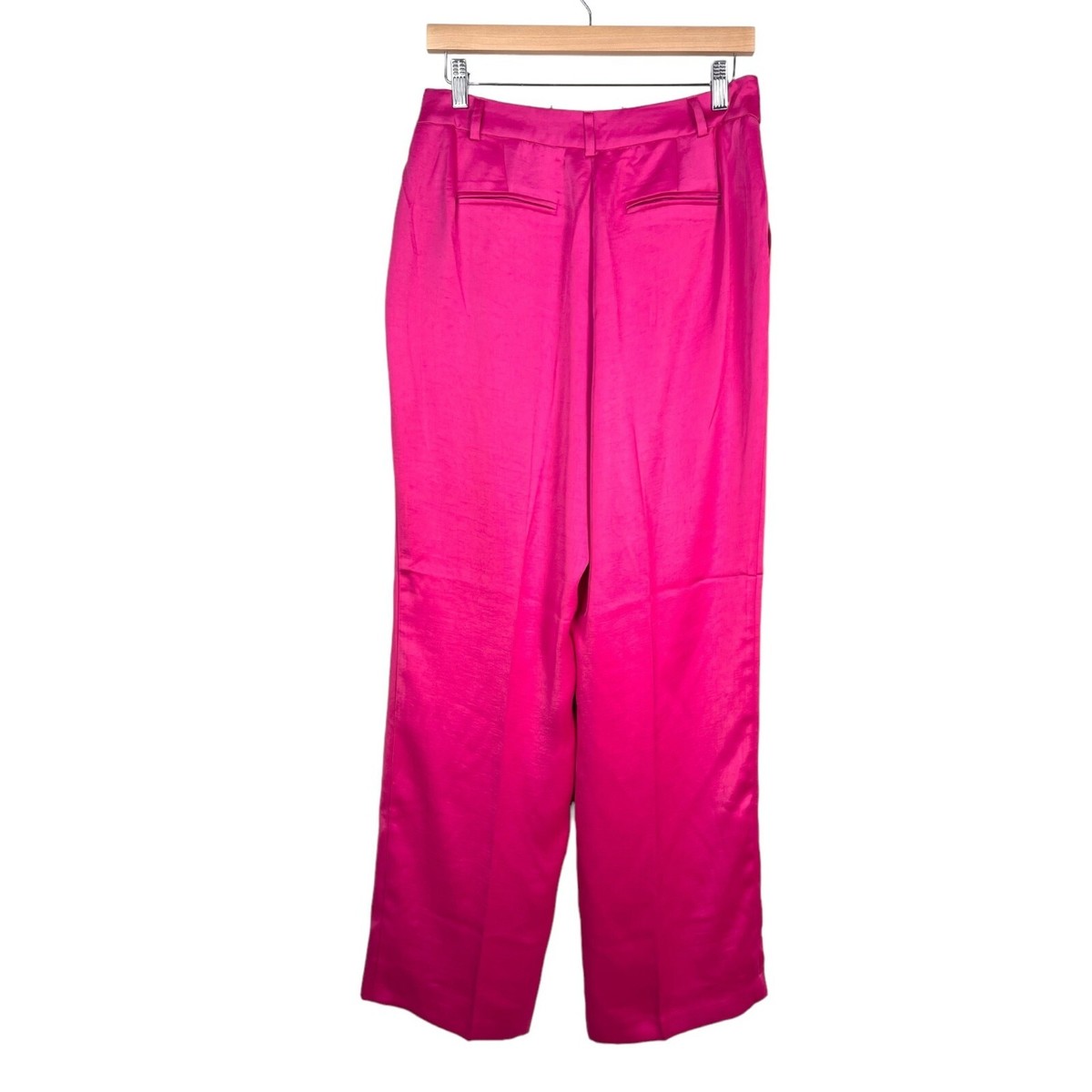 Rachel Zoe Satin Hot Pink barbie core Straight leg Trousers sz 6