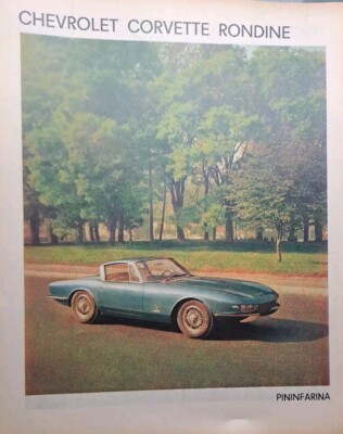 Publicité Rare Chevrolet Corvette Pininfarina 1963 - Document D'époque