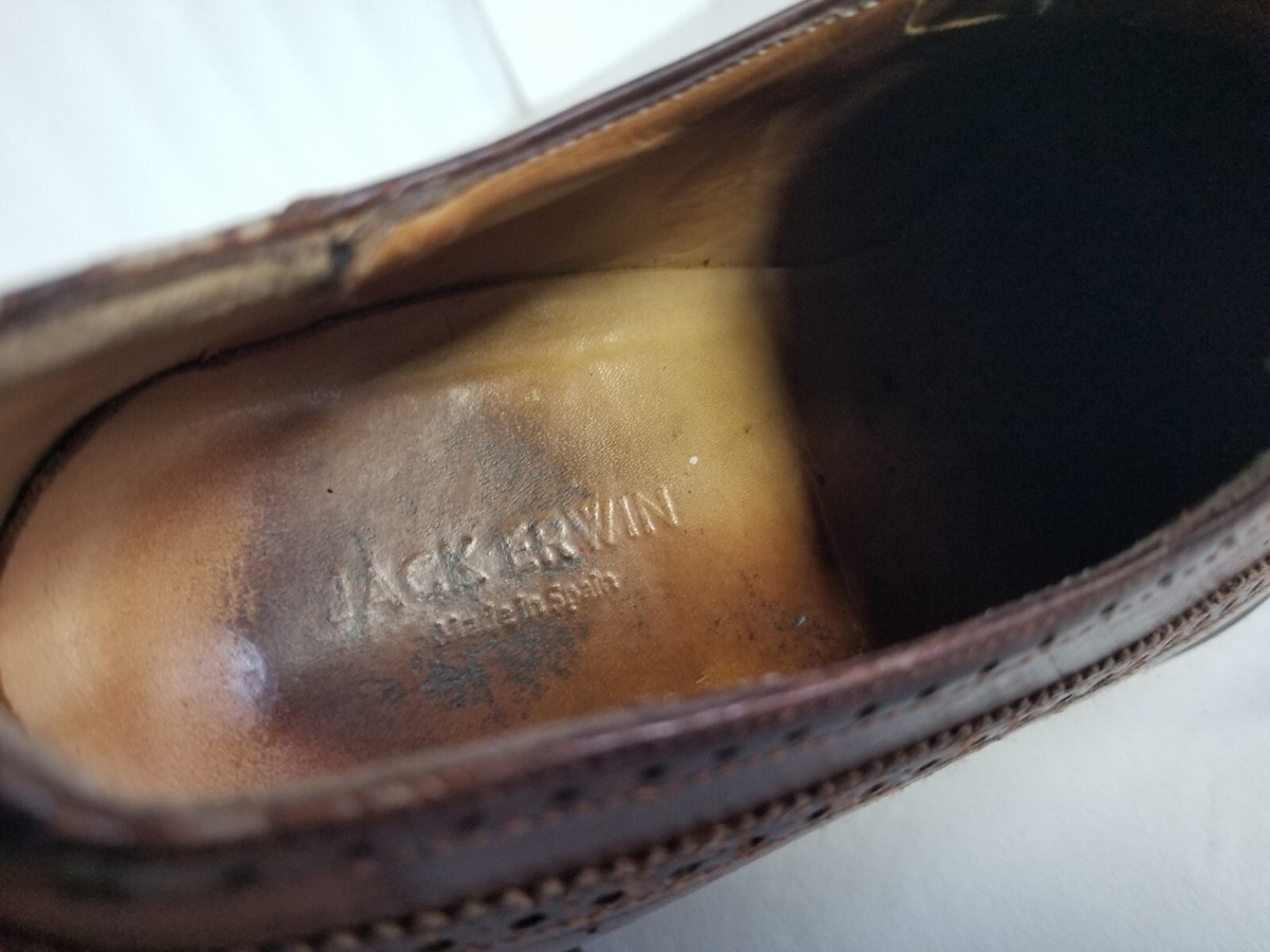 Jack Erwin Hubert Long Wing Blucher Brown Leather Wingtips Men\'s Size 9.5 Men main image 4