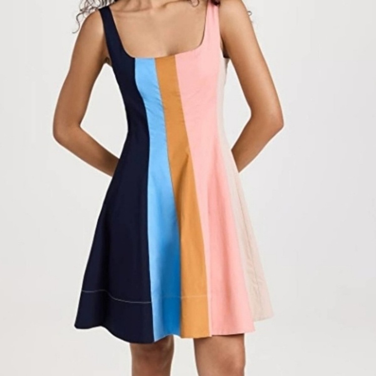 Staud Mini Wells Dress Land and Sea Striped New With Tags