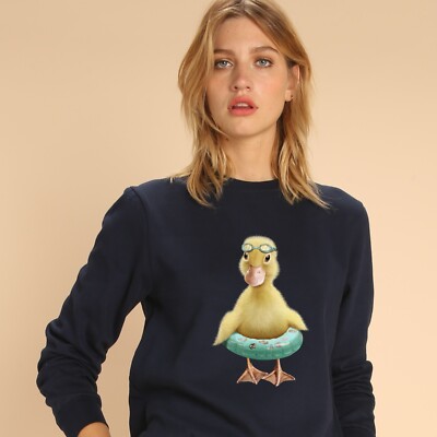 Damen Sweatshirt. Farbe Marineblau. Entenschlamm
