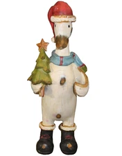 14" TII Collection Folk Art Resin Holiday Duck Swan Goose Christmas Holiday