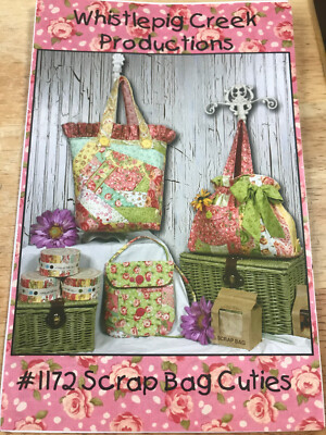 Vtg 2009 #1172 Scrap Bag Cuties Tote Purse Craft Sewing Pattern Crazy Quilt Bag
