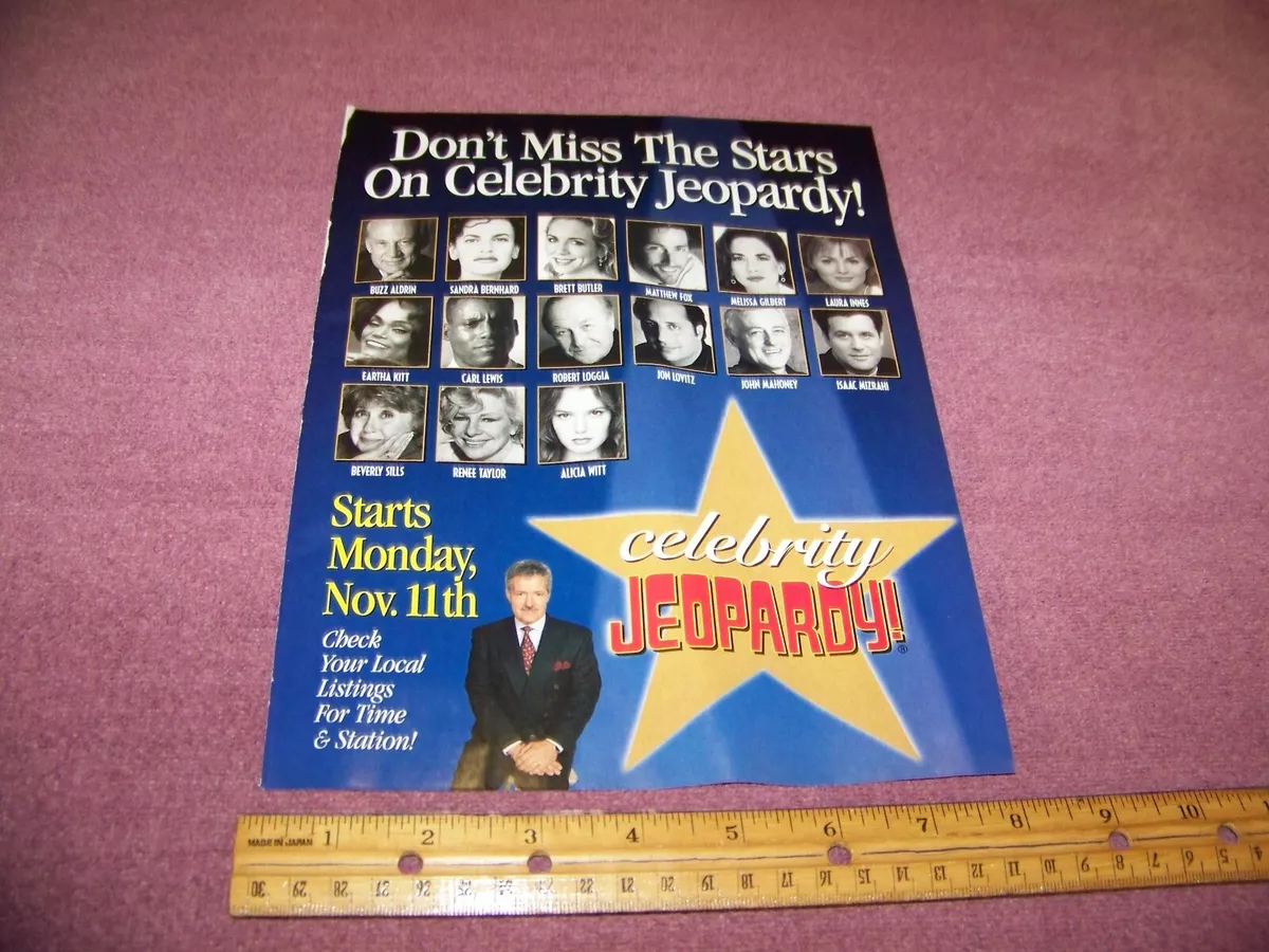 Celebrity Jeopardy Original Print Ad From Magazine Television Ad 1996 | eBay