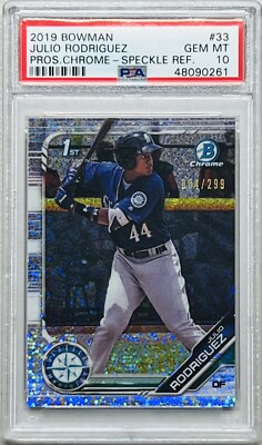 2019 BOWMAN CHROME JULIO RODRIGUEZ /299 1ST PROSPECT SPECKLE