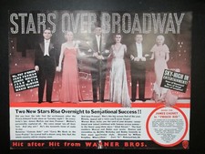 1935 Original Movie Poster STARS OVER BROADWAY Jane Froman & James Melton 22x17"