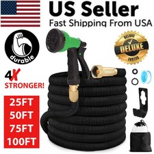 4X Stronger Deluxe Heavy Duty Expandable Flexible Garden Water Hose 50ft,100ft 
