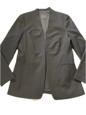 Banana Republic 14L Tall Black Open Front Longline Blazer Jacket Workwear