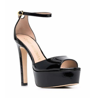 Stuart Weitzman Disco Platform Sandals SA580, Black, New in Box