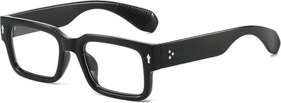PORADAY Rectangle Blue Light Glasses Black Frame