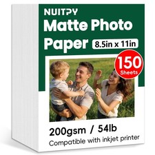 150 Sheets Matte Photo Paper 8.5x11 Inch Inkjet Printer Picture 200gsm 54LB