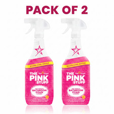 2x The Pink Stuff Miracle Bathroom Foam Cleaner Spray 850ml - Non-Drip Cleaning 6.38 per litre