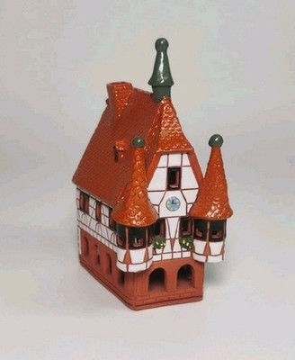 Aktura Aroma House Miniature Town Hall Michelstadt Signed JR Made in Lithuania