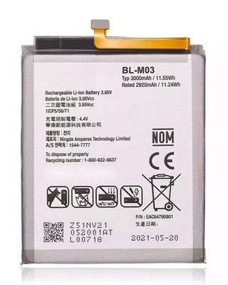 Fast charging Battery 3000mAh Replacement for LG K22 / K22 Plus (BL-M03) New