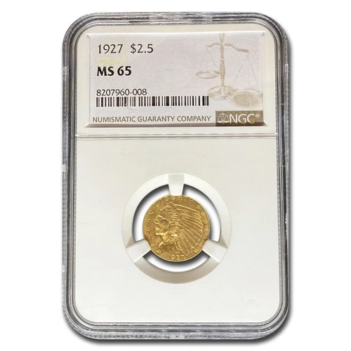 1927 $2.50 Indian Gold Quarter Eagle MS-65 NGC