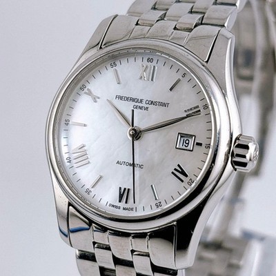 Frederique Constant Automatik Damenuhr - White Shell Dial, Vintage Band #155