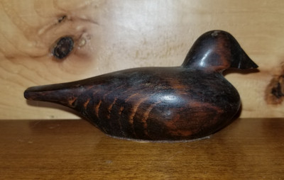 Miniature Hand Carved Canvas-back Duck By James G. Buck Mt. Holly N.J.  Wooden4''
