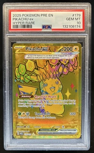2025 Pokemon Prismatic Evolutions Pikachu ex Hyper Rare #179/131 PSA 10 GEM MINT