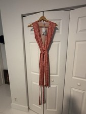 Diane von Furstenberg Red, Cream Wrap Dress, New With tags Size 8