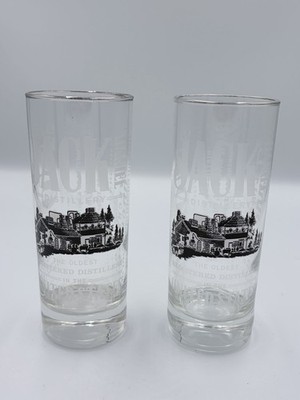 Set Of 2 Jack Daniels Glasses Distillery Tennessee Whiskey Tall Highball